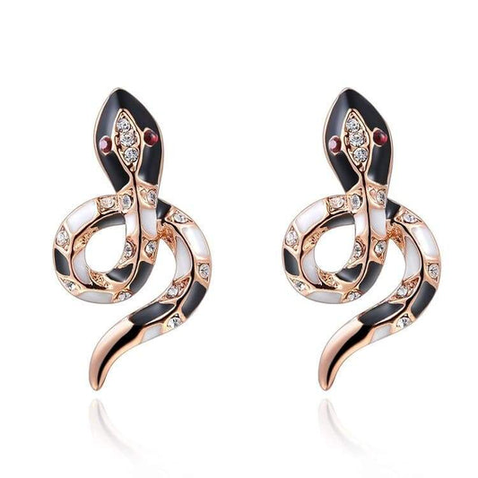 Boucles d'Oreilles Serpent avec Rubis