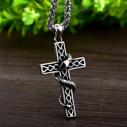 Pendentif Croix serpent